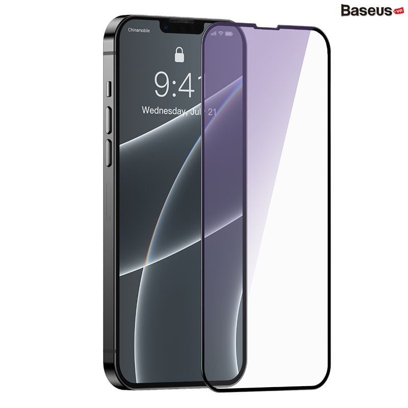 Kính cường lực bộ 2 miếng  Full viền Baseus 0.3mm Full-screen and Full-glass Tempered Glass Film For iP 13 2021