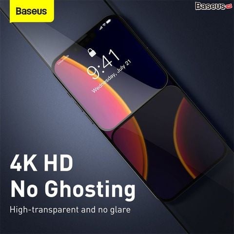 Kính cường lực bộ 2 miếng  Full viền Baseus 0.3mm Full-screen and Full-glass Tempered Glass Film For iP 13 2021