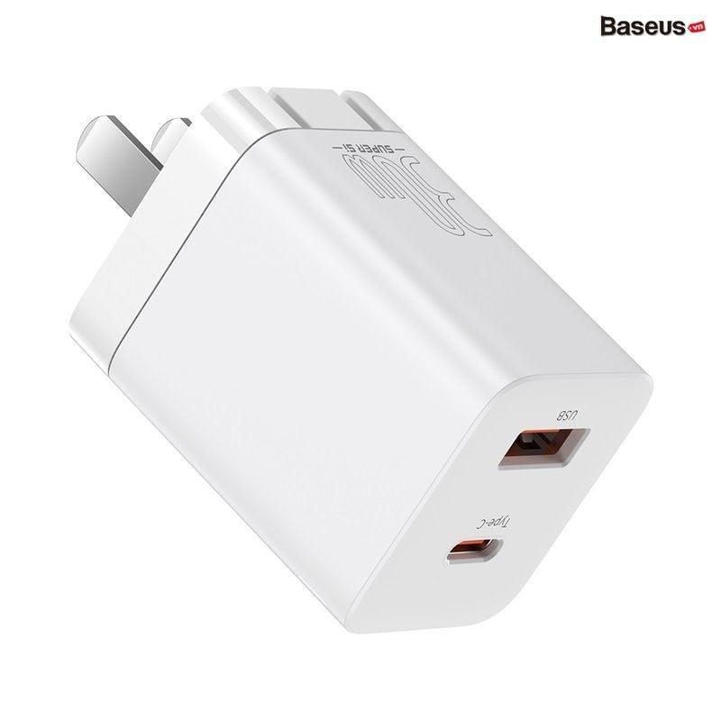 Sạc Nhanh Nhỏ Gọn Baseus Super Si Pro Quick Charger C+U 30W