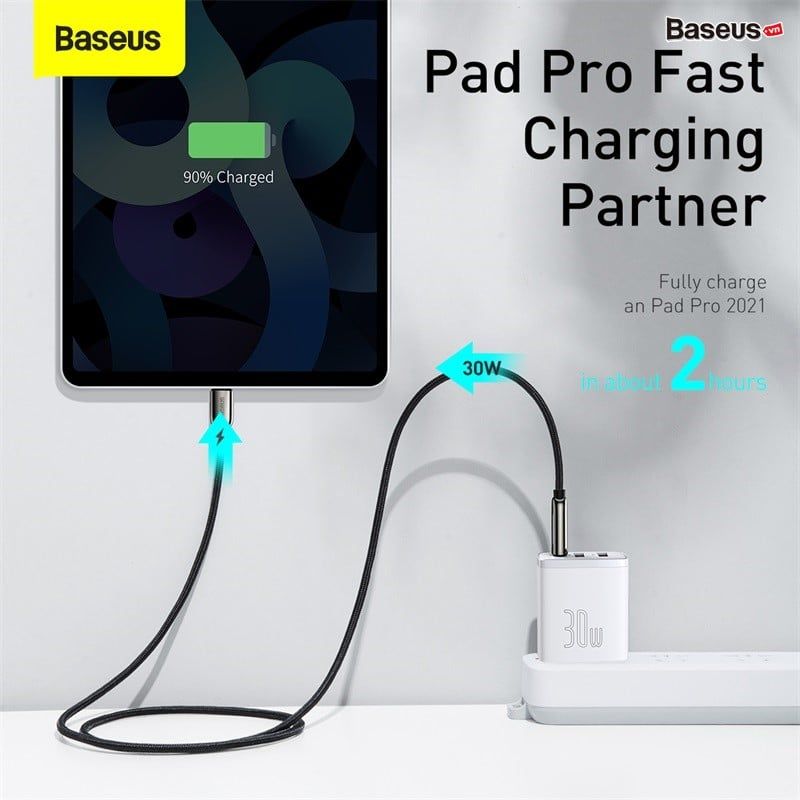 Cốc sạc nhanh Baseus Compact 30W – Siêu nhỏ gọn, 2 cổng USB + Type-C, hỗ trợ PD/QC3.0, sạc nhanh đa thiết bị tiện lợi