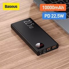 Pin dự phòng sạc nhanh Baseus Adaman Metal Digital Display Quick Charge (10000mAh, 20000mAh, 22.5W QC3.0/ PD3.0/ SCP/ AFC Quick charge Power Bank)