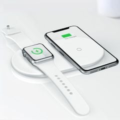 Đế sạc nhanh không dây 2 trong 1 Baseus Dual Smart Wireless Charging Pillow dùng cho Smartphone và Apple Watch  (10W, Wireless Quick charge)