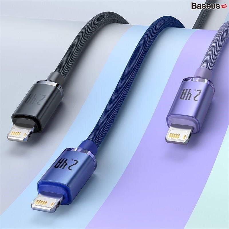 Cáp sạc nhanh Baseus Crystal Shine USB/Type-C to Lightning, PD 20W – Siêu bền, truyền dữ liệu tốc độ cao