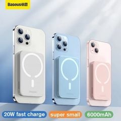 Pin Sạc Dự Phòng Không Dây Tích Hợp Nam Châm Baseus Magnetic Wireless Charging Power bank 6000mAh 20W (With Baseus Xiaobai series Cable Type-C to Type-C 60W(20V/3A) 50cm)