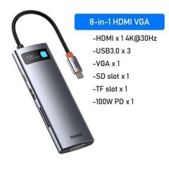 Bộ Hub Mở Rộng Đa Năng Baseus Metal Gleam Multifunctional Gen2 Cho Macbook/Laptop/iPad/Smartphone/Tablet (Gen2 New Upgrade Edition)