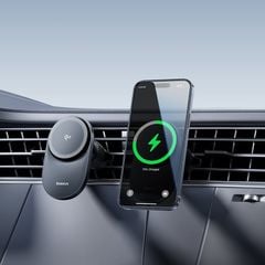 Giá Đỡ Điện Thoại Từ Tính + Sạc Không Dây Baseus PrimeTrip VC1 Pro (Qi2, 15W Wireless Charging, Gắn Trên Cửa Gió)