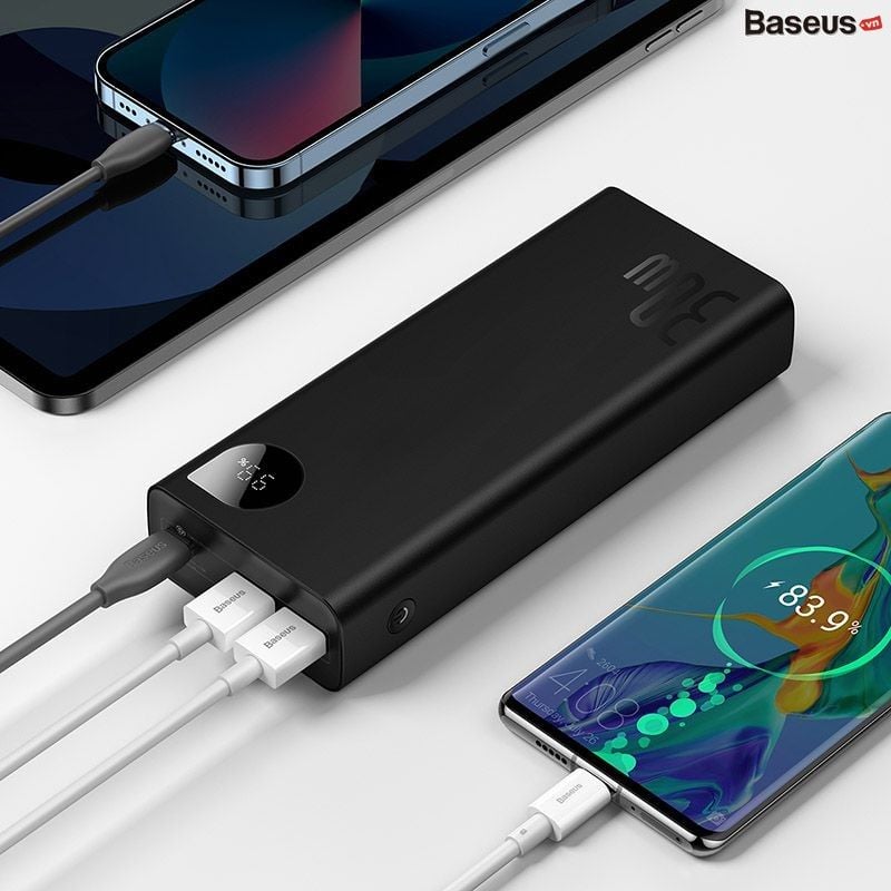 Pin Dự Phòng Sạc Nhanh Baseus Adaman Metal Digital Display 20000mAh 30W (Kèm Cáp C to C 60W/50cm, PD/QC Quick Charge Power Bank)