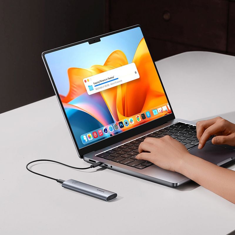 Box Đựng Ổ Cứng Di Động SSD M.2 Baseus FlyJoy Series SSD Enclosure Type C 3.2 Gen2 (New Upgrade Version, M.2 NVMe 2280, 2260, 2242, 2230)