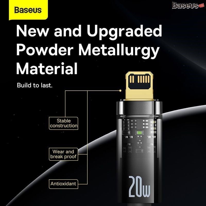 Cáp sạc nhanh tự ngắt Baseus Explorer C to Lightning – PD 20W, sạc và truyền dữ liệu, cho iPhone/iPad