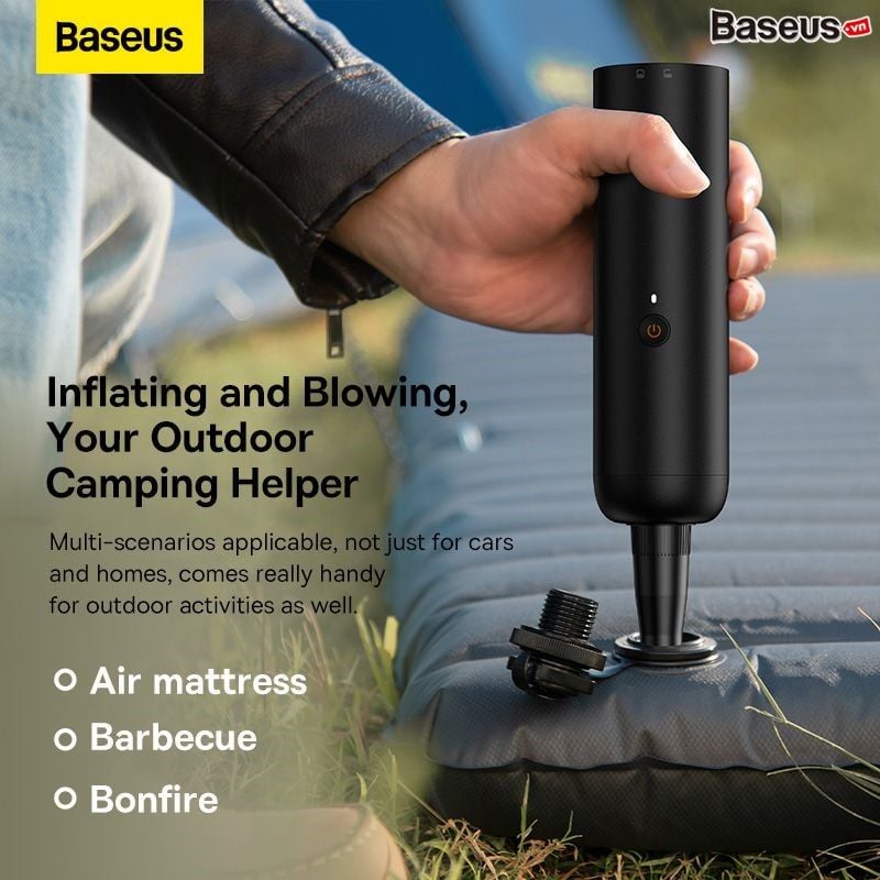 Máy hút bụi Baseus A3lite – 100W, 6000mAh, hút/thổi 12.000Pa, lọc HEPA kép, dùng cho ô tô & gia đình