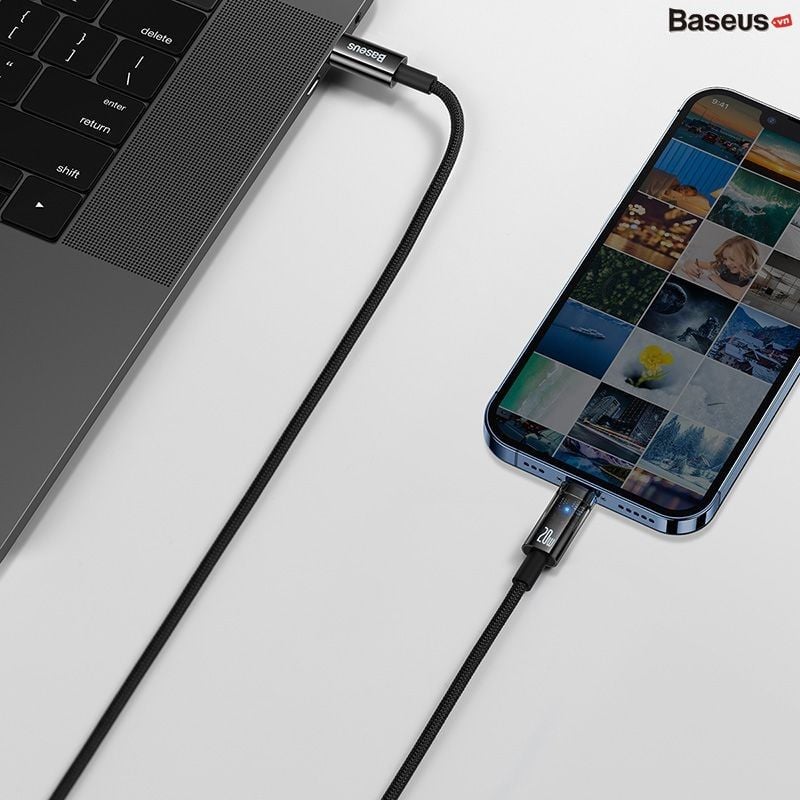 Cáp sạc nhanh tự ngắt Baseus Explorer C to Lightning – PD 20W, sạc và truyền dữ liệu, cho iPhone/iPad