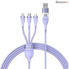 Cáp Sạc Nhanh Đa Năng 2 to 3 Baseus Flash Series Ⅱ 100W (USB + Type C to Type C + Lightning + Micro USB, 1.2m Fast Charge Cable)