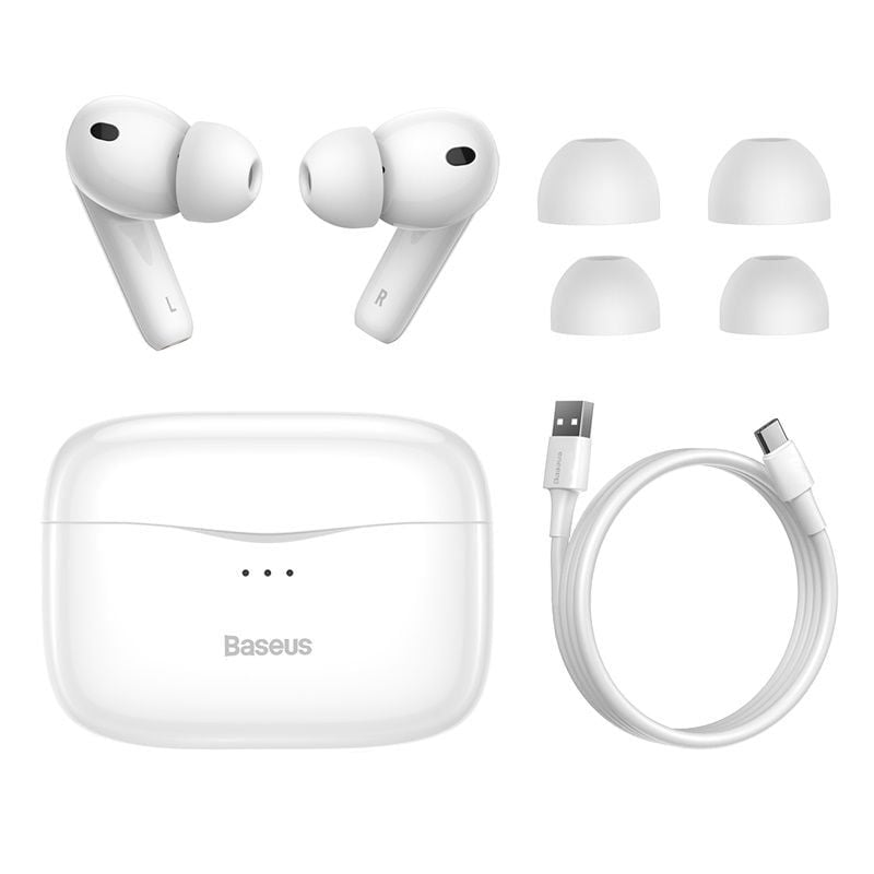 Tai nghe chống ồn chủ động Baseus SIMU ANC S2 (Chống ồn chủ động, Xuyên Âm, Hi-Fi/Stereo, AAC/SBS, Dual Core DSP, True Wireless Earphones)