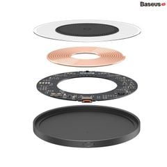 Đế Sạc Nhanh Không Dây Baseus Simple 2 Wireless Charger 15W Qi Cho iPhone Samsung Xiaomi Huawei LG Airpods (Kèm Cáp C To C 24W 12V/2A)