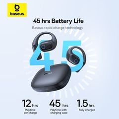 Tai Nghe Bluetooth TWS Baseus Eli 10i Fit (Bluetooth v5.4, 12H, IP54, Open-Ear, Bass Enhancement)