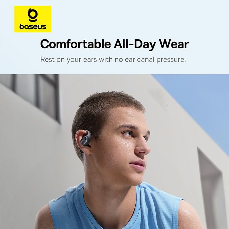 Tai Nghe Bluetooth TWS Baseus Eli 10i Fit (Bluetooth v5.4, 12H, IP54, Open-Ear, Bass Enhancement)