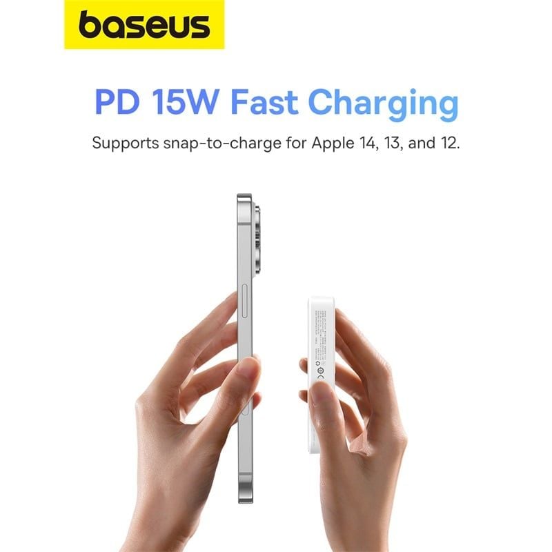 Pin sạc không dây Baseus MagPro 5000mAh 20W – Nam châm, chân đế giữ máy, sạc nhanh, box China