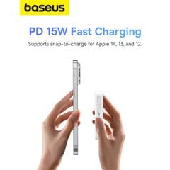 Pin sạc không dây Baseus MagPro 5000mAh 20W – Nam châm, chân đế giữ máy, sạc nhanh, box China