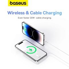Pin sạc không dây Baseus MagPro 5000mAh 20W – Nam châm, chân đế giữ máy, sạc nhanh, box China