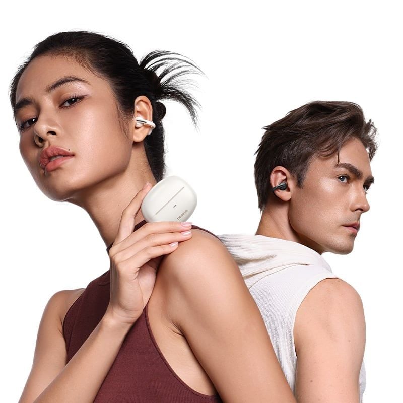 Tai nghe Bluetooth TWS Baseus Bowie MC1 OL Open-Ear (Bluetooth v5.4, 9H, Al Bass-Enhancement Algorithm & Full Sound Clarity, IP57, 0.8 mm Large Amplitude, AI ENC, Anti-Drop, 3-Magnet Driver Design, Customizable APP Control)