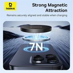 Đế Sạc Không Dây Baseus Simple Mini4 Air Magnetic Stand 15W (Dùng Cho iPhone 12 13 14 15 Series Airpods 3 Android)