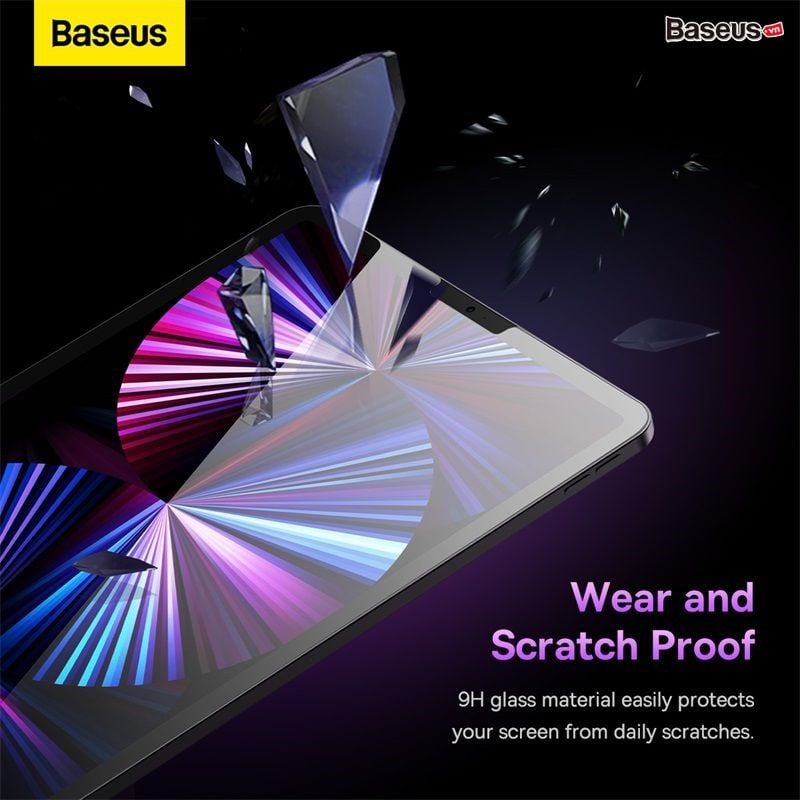 Kính Cường Lực Full Màn Hình Chống Trầy Siêu Nét Baseus Crystal Series 0.3mm HD Tempered Glass Screen Protector Cho IPad Pro/Air/Mini (12.9, 11, 10.9, 10.5, 10.2, 7.9 inch)