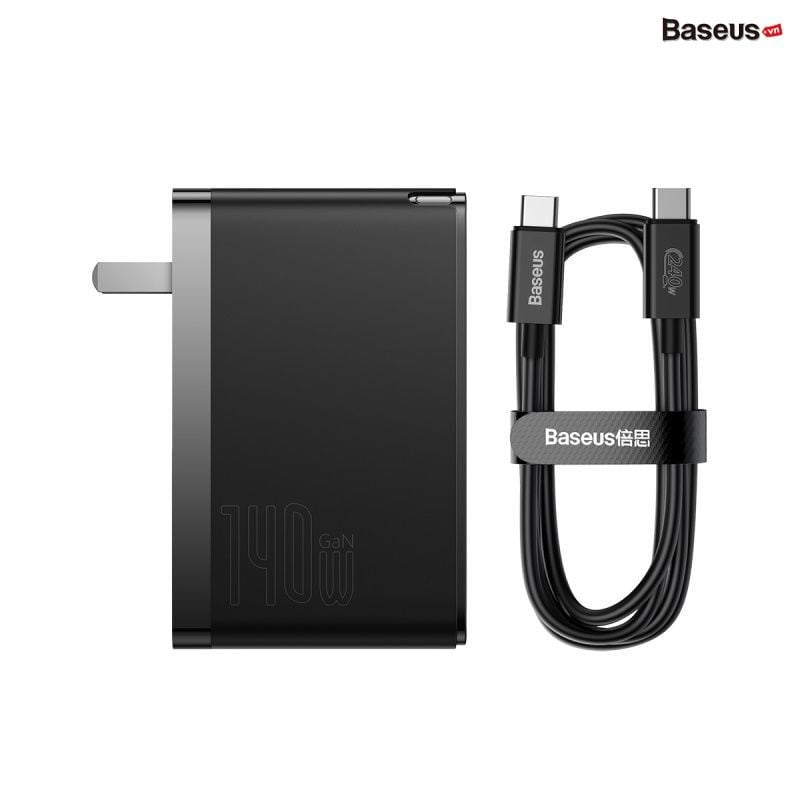 Củ Sạc Nhanh Baseus GaN5 Pro Fast Charger 140W (kèm cáp C to C, Type C*2 + USB, PD/QC4.0/QC3.0/AFC/FCP Quick-Charger)