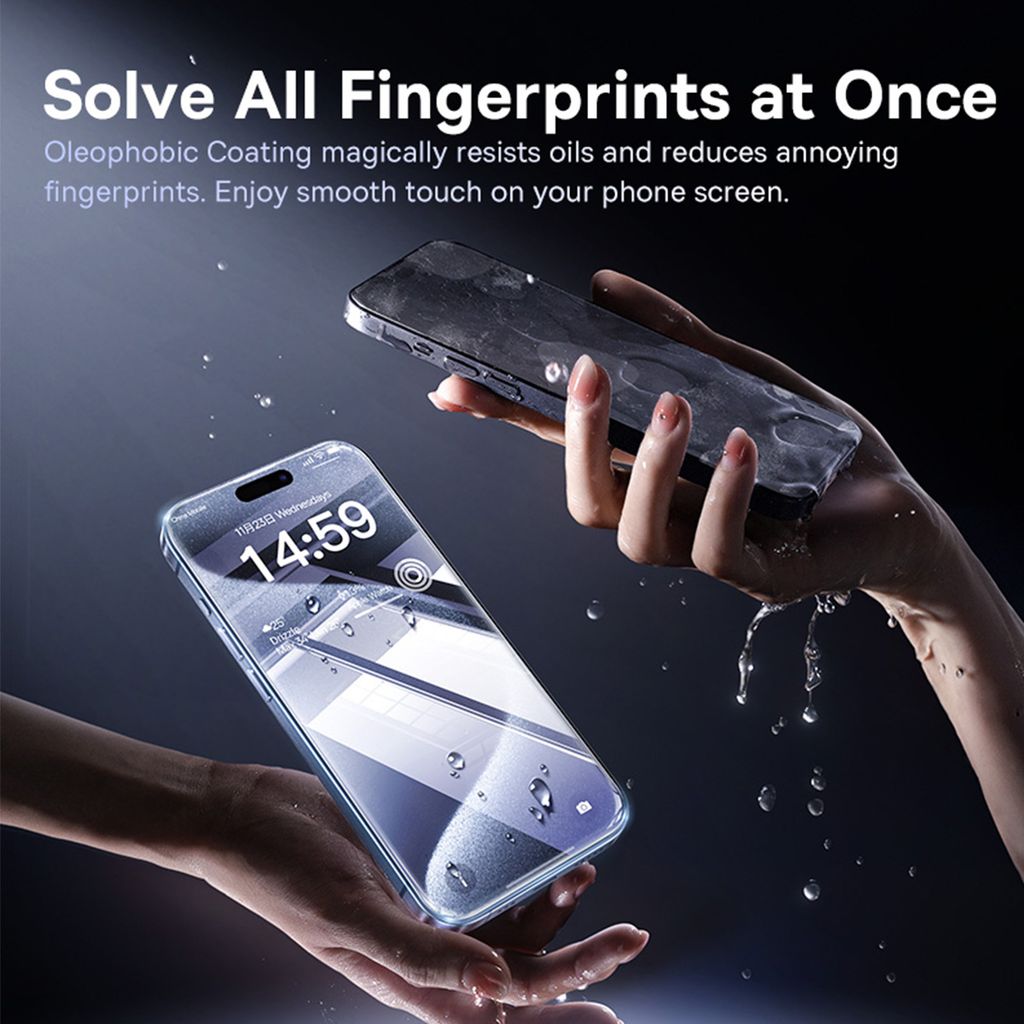 Kính Cường Lực Chống Nhìn Trộm Baseus Superb Series Privacy Protection Tempered Glass Screen Protector for iP 13/14/15 with EasyStick installation tool