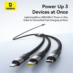Cáp Sạc Đa Năng Baseus StarSpeed 1-for-3 USB-A to Type-C Lightning Micro 100W/2.4A/18W (1.5m)