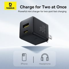 Củ Sạc Nhanh Baseus Palm C+U 30W (For iPhone/iPad/Samsung/Google Pixel)