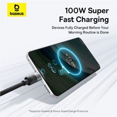 Cáp Sạc Đa Năng Baseus StarSpeed 1-for-3 USB-A to Type-C Lightning Micro 100W/2.4A/18W (1.5m)