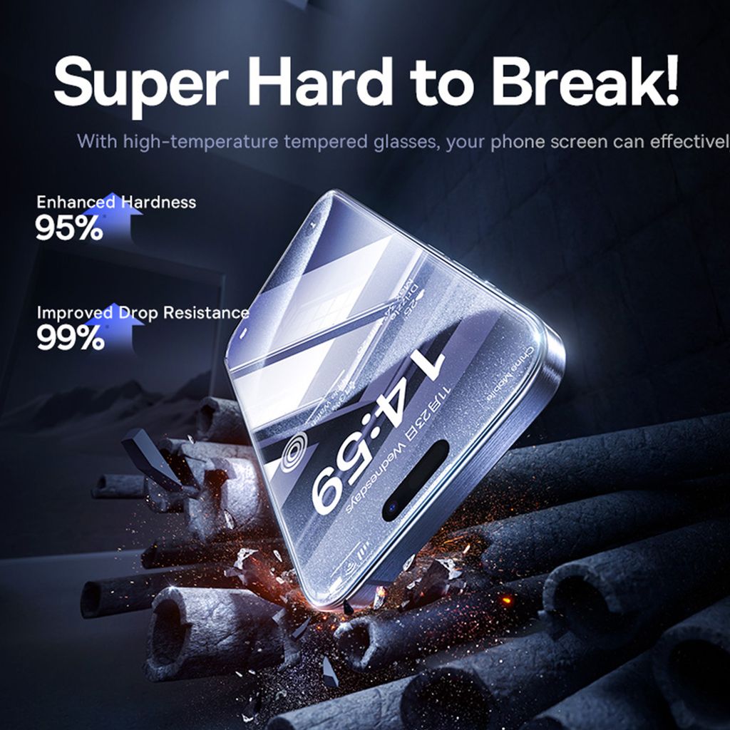 Kính Cường Lực Chống Nhìn Trộm Baseus Superb Series Privacy Protection Tempered Glass Screen Protector for iP 13/14/15 with EasyStick installation tool