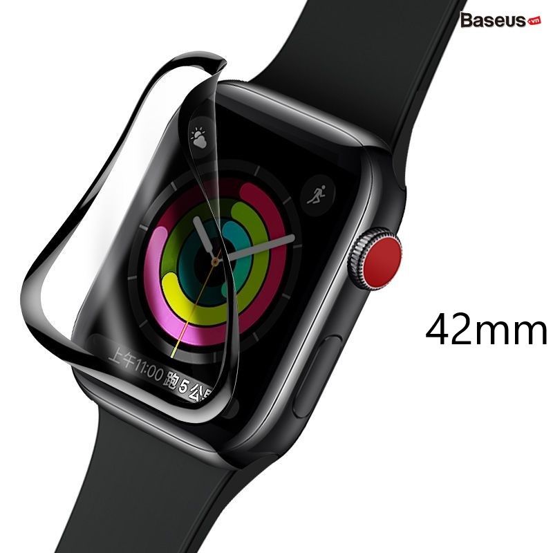 Kính cường lực dẻo Baseus – Full viền 5 lớp, 0.2mm, chống trầy, dùng cho Apple Watch S1/2/3/4/5, cong 3D
