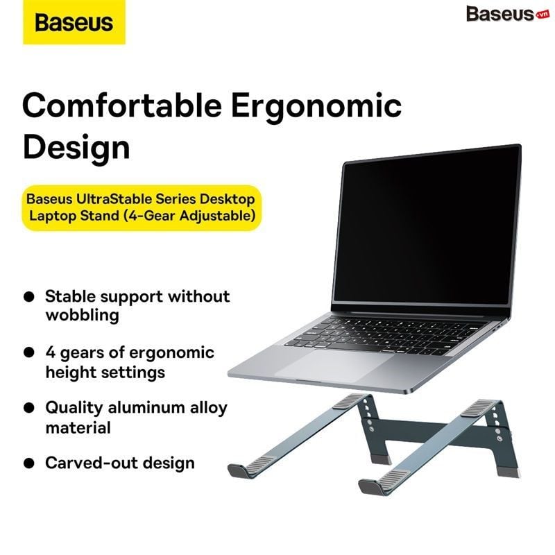 Giá Đỡ Tản Nhiệt Đa Năng Baseus UltraStable Series Desktop Laptop Stand Dùng cho Laptop/Macbook (Chất liệu kim loại cao cấp, điều chỉnh độ cao và góc nhìn)