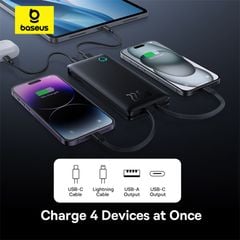 Pin Dự Phòng Baseus Airpow Lite Power Bank 10000mAh 22.5W Dual-Cable