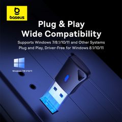 USB Bluetooth Baseus BA04+ v5.4 – kết nối 20m, truyền âm thanh không dây cho laptop, smartphone, tablet