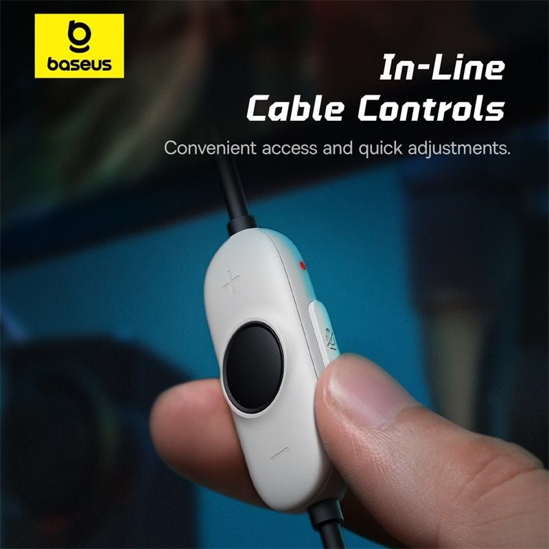 Tai nghe chụp tai Baseus GoPlay 1+ Max – USB-A, âm thanh 7.1, màng loa kép, mic rời, chơi game cực chất
