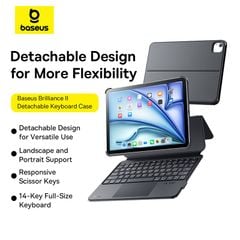 Bao Da Nam Châm Tích Hợp Bàn Phím Baseus Brilliance Ⅱ Detachable cho iPad Pro (2018/2020/2021/2022) / Air4, 5, 6