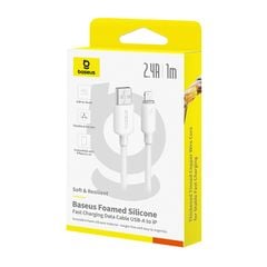 Cáp Sạc Nhanh USB to Lightning Baseus Foamed Silicone 2.4A (1m, Foamed Silicone)