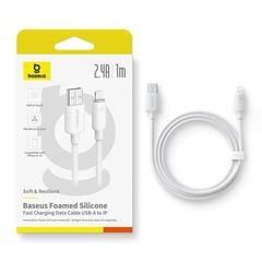 Cáp Sạc Nhanh USB to Lightning Baseus Foamed Silicone 2.4A (1m, Foamed Silicone)