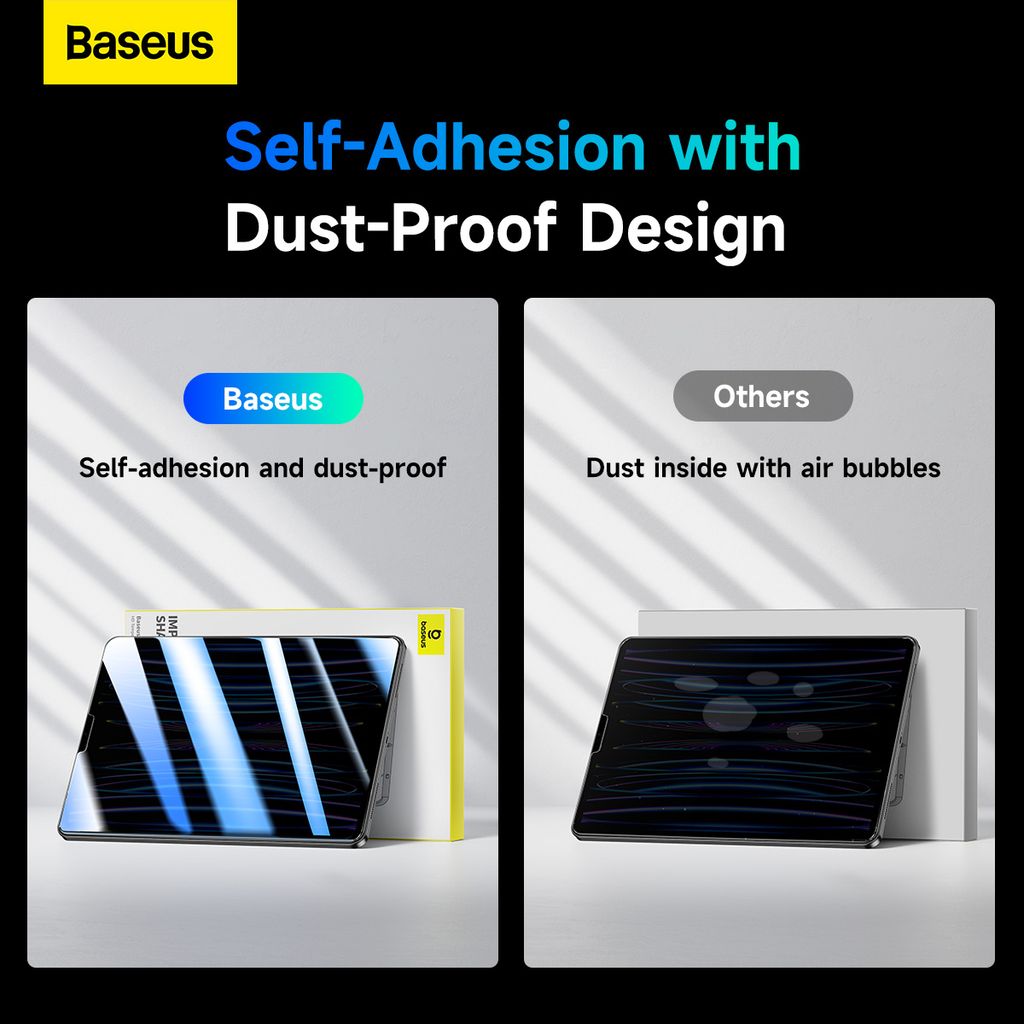 Kính Cường Lực Baseus Crystalline Series HD Tempered Glass Screen Protector for iPad Pro (2024) 11″ (with dust-proof installation tool)