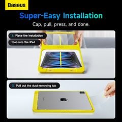 Kính Cường Lực Baseus Crystalline Series HD Tempered Glass Screen Protector for iPad Pro (2024) 11″ (with dust-proof installation tool)