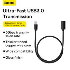 Cáp Nối Dài USB2.0 Baseus AirJoy Series Extension Cable (USB2.0 Male to USB2.0 Female)