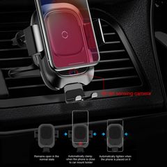 Đế giữ điện thoại trên xe hơi tích hợp sạc không dây Baseus Smart Vehicle Bracket Wireless Charger (Khóa tự động bằng cảm biến - Auto Smart Lock by Sensor)