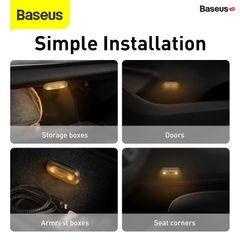 Bộ đèn Led hình con nhộng nhỏ gọn dùng trong xe ô tô, hộc tủ bàn ghế Baseus Capsule Car Interior Lights (2 cái/bộ)