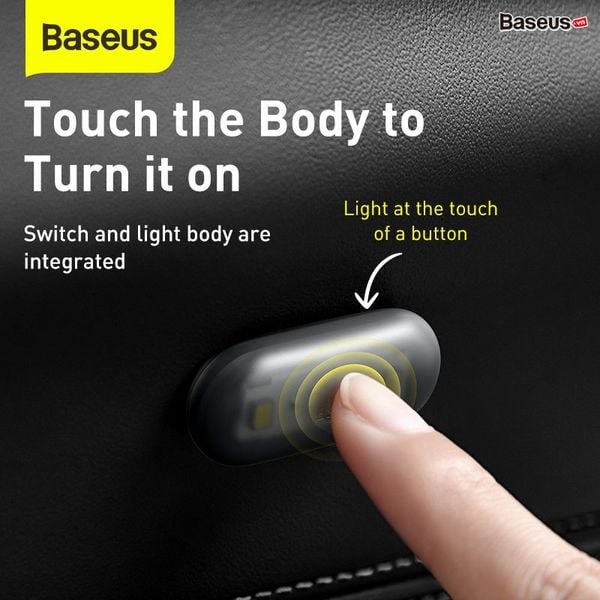 Bộ đèn Led hình con nhộng nhỏ gọn dùng trong xe ô tô, hộc tủ bàn ghế Baseus Capsule Car Interior Lights (2 cái/bộ)