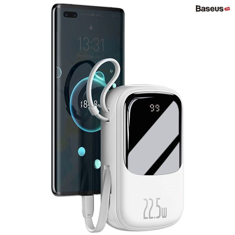 Pin sạc dự phòng sạc nhanh Baseus Qpow Digital Display 20000mAh (22.5W/5A, USB+Type C Port, QC/PD Quick Charging with Type C built-in Cable)