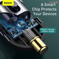 Tẩu sạc nhanh mở rộng 4 Port Baseus Share Together Extention Car Charger 120W (Extention up to 4 Port * 30W, QC/PD/PPS Fast Charging)