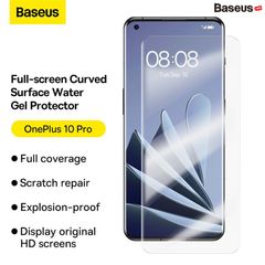 Kính Cường Lực Baseus 0.15mm Full-screen Curved Surface Water Gel Protector For OnePlus 10 Pro (2pcs/pack+Pasting Artifactl)