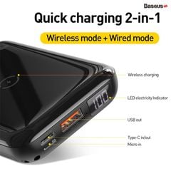 Pin dự phòng tích hợp sạc nhanh không dây Baseus Mini S Bracket Power Bank 10,000mAh (10W Wireless, 18W PD/ Quick Charge 3.0)